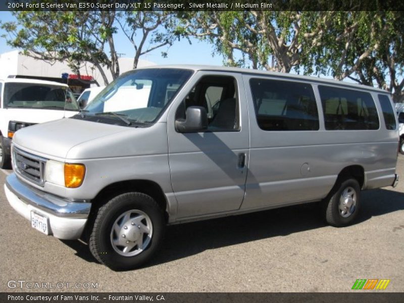 Silver Metallic / Medium Flint 2004 Ford E Series Van E350 Super Duty XLT 15 Passenger