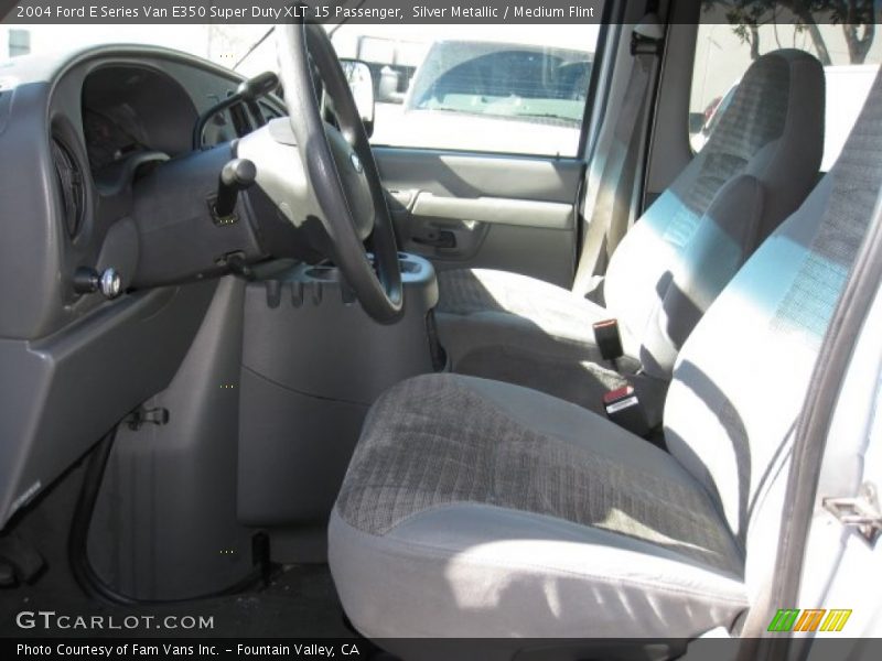 Silver Metallic / Medium Flint 2004 Ford E Series Van E350 Super Duty XLT 15 Passenger