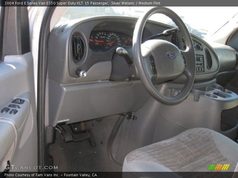 Silver Metallic / Medium Flint 2004 Ford E Series Van E350 Super Duty XLT 15 Passenger
