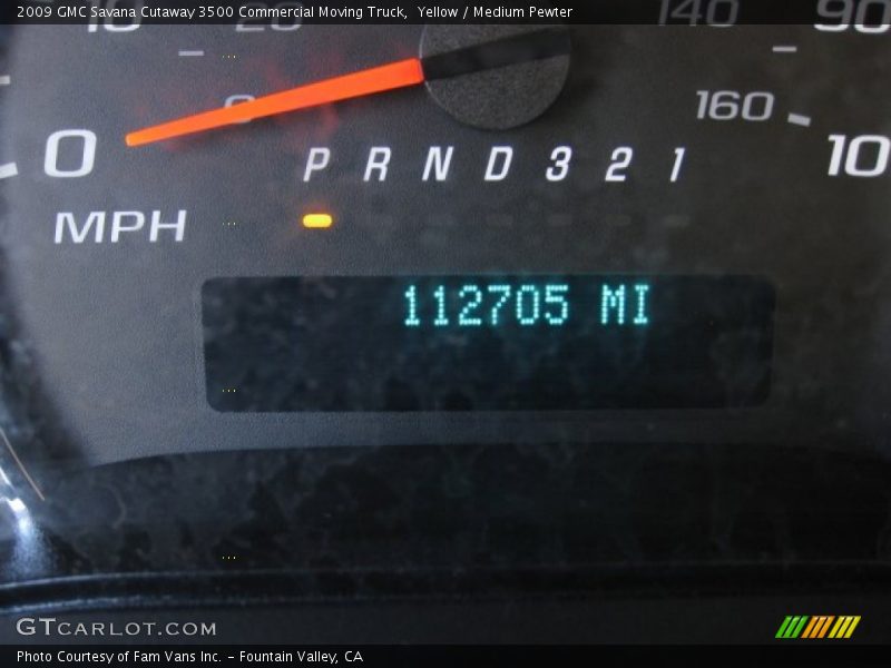 Yellow / Medium Pewter 2009 GMC Savana Cutaway 3500 Commercial Moving Truck