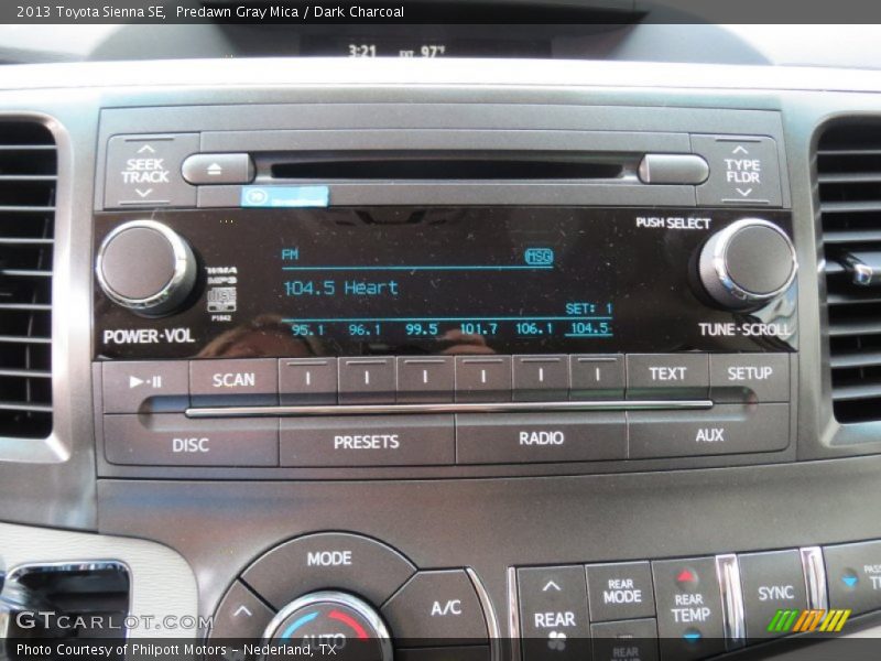 Predawn Gray Mica / Dark Charcoal 2013 Toyota Sienna SE