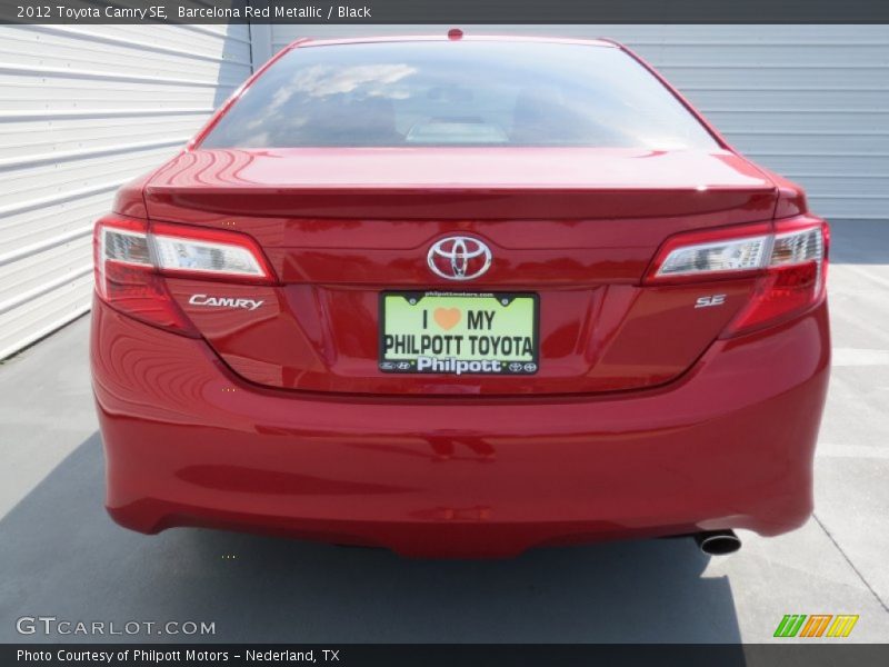 Barcelona Red Metallic / Black 2012 Toyota Camry SE