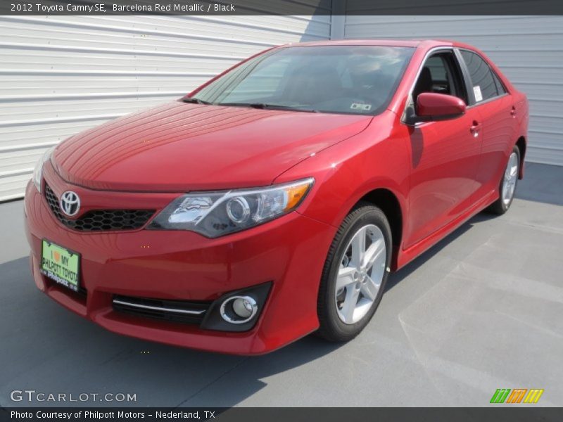 Barcelona Red Metallic / Black 2012 Toyota Camry SE