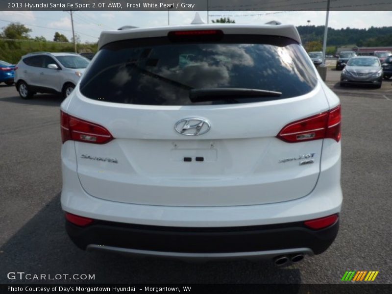 Frost White Pearl / Gray 2013 Hyundai Santa Fe Sport 2.0T AWD