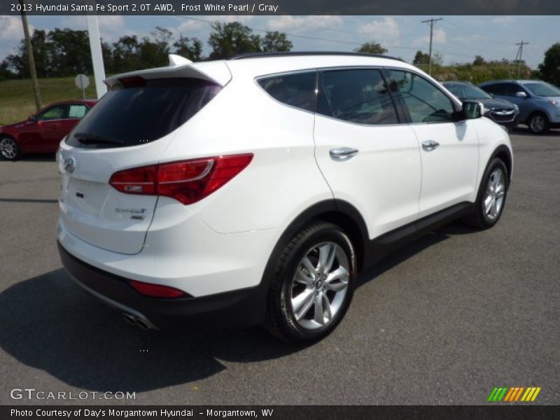 Frost White Pearl / Gray 2013 Hyundai Santa Fe Sport 2.0T AWD