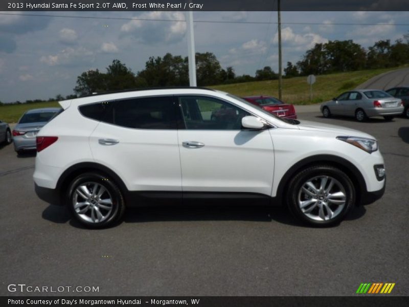 Frost White Pearl / Gray 2013 Hyundai Santa Fe Sport 2.0T AWD