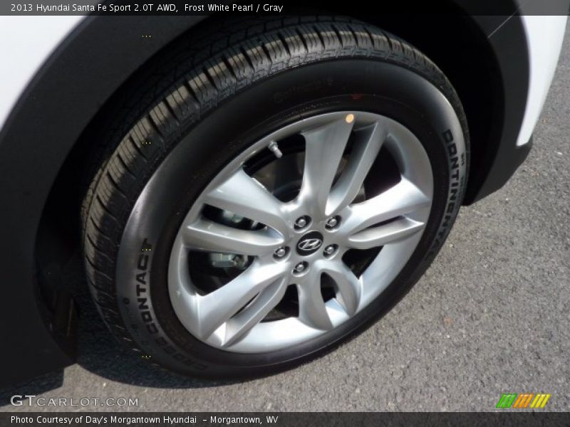Frost White Pearl / Gray 2013 Hyundai Santa Fe Sport 2.0T AWD