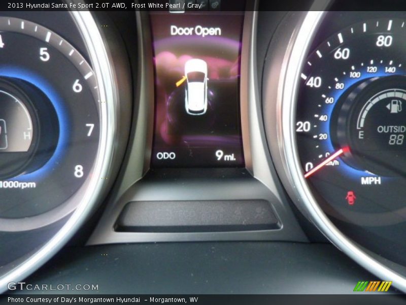 Frost White Pearl / Gray 2013 Hyundai Santa Fe Sport 2.0T AWD