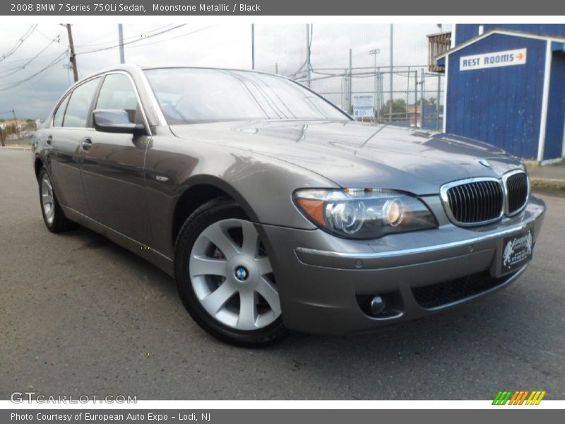 Moonstone Metallic / Black 2008 BMW 7 Series 750Li Sedan