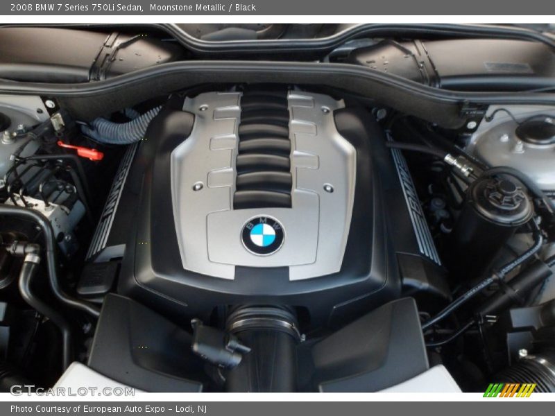 Moonstone Metallic / Black 2008 BMW 7 Series 750Li Sedan