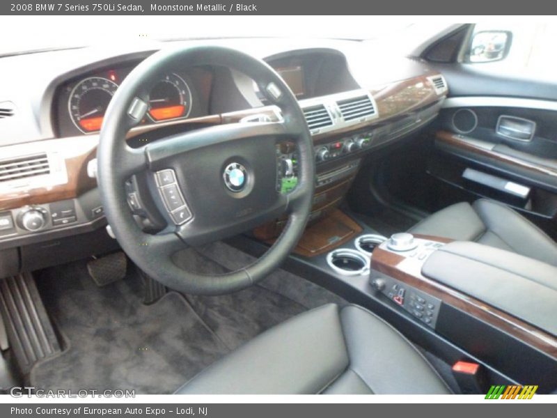 Moonstone Metallic / Black 2008 BMW 7 Series 750Li Sedan