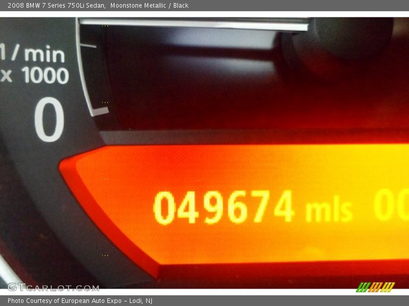 Moonstone Metallic / Black 2008 BMW 7 Series 750Li Sedan