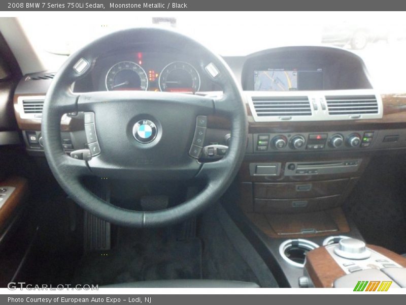 Moonstone Metallic / Black 2008 BMW 7 Series 750Li Sedan