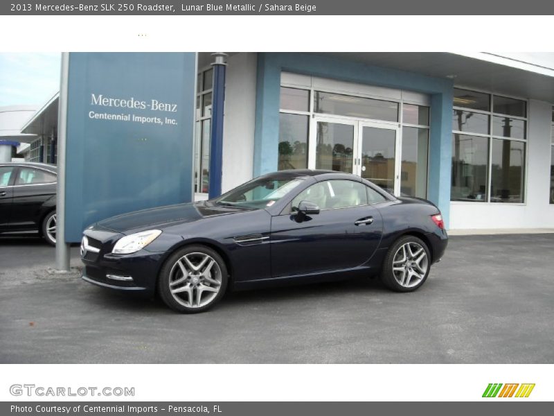 Lunar Blue Metallic / Sahara Beige 2013 Mercedes-Benz SLK 250 Roadster