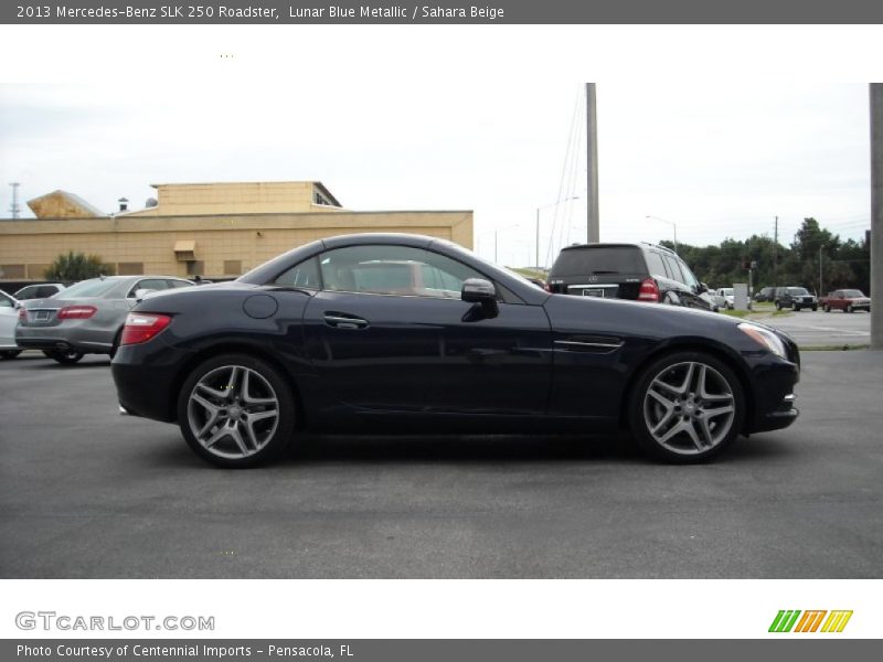 Lunar Blue Metallic / Sahara Beige 2013 Mercedes-Benz SLK 250 Roadster