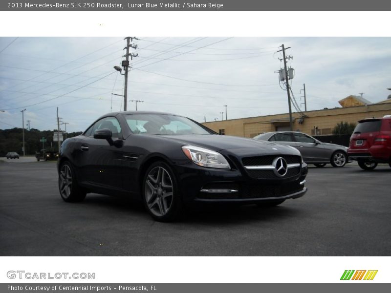 Lunar Blue Metallic / Sahara Beige 2013 Mercedes-Benz SLK 250 Roadster