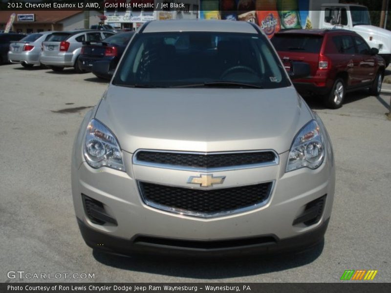 Gold Mist Metallic / Jet Black 2012 Chevrolet Equinox LS AWD