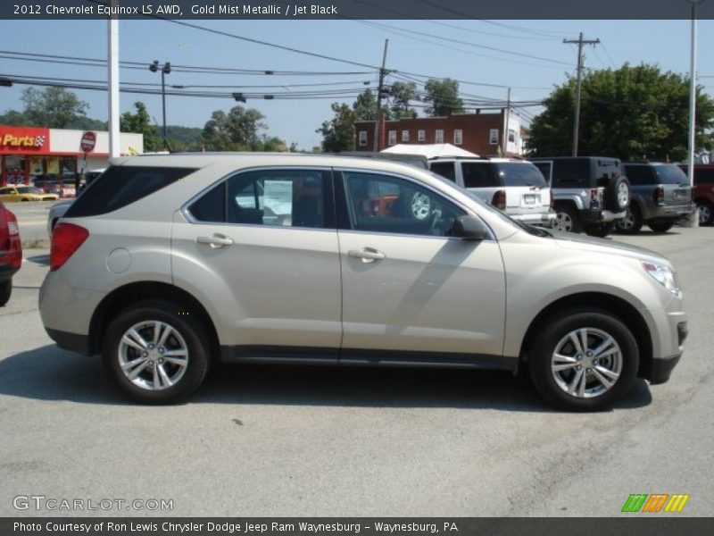 Gold Mist Metallic / Jet Black 2012 Chevrolet Equinox LS AWD