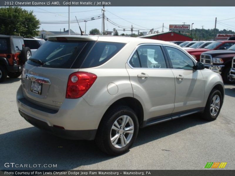 Gold Mist Metallic / Jet Black 2012 Chevrolet Equinox LS AWD