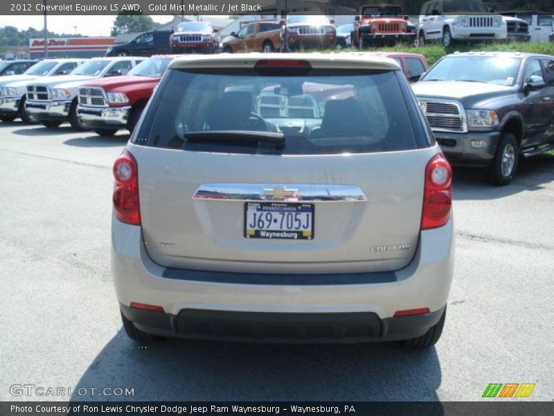 Gold Mist Metallic / Jet Black 2012 Chevrolet Equinox LS AWD