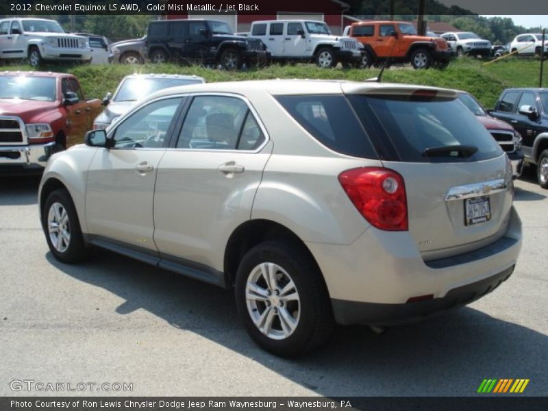 Gold Mist Metallic / Jet Black 2012 Chevrolet Equinox LS AWD