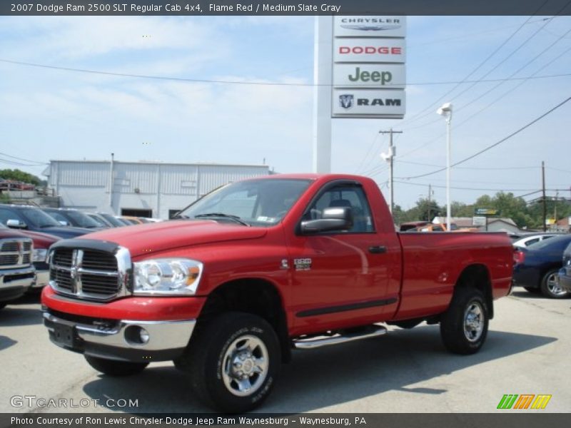 Flame Red / Medium Slate Gray 2007 Dodge Ram 2500 SLT Regular Cab 4x4