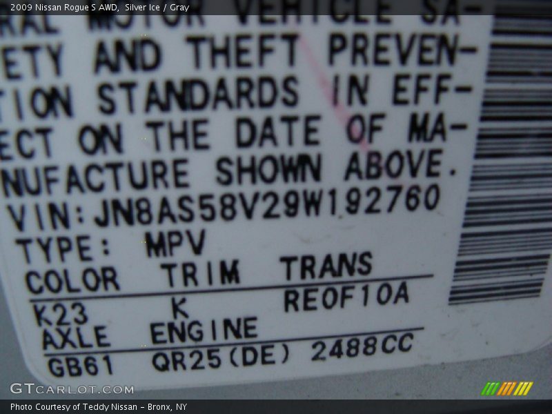 Silver Ice / Gray 2009 Nissan Rogue S AWD