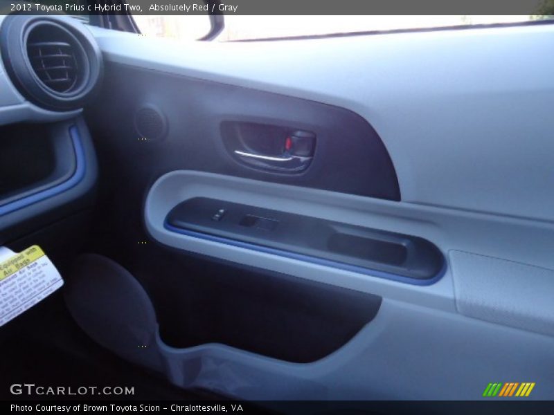 Absolutely Red / Gray 2012 Toyota Prius c Hybrid Two