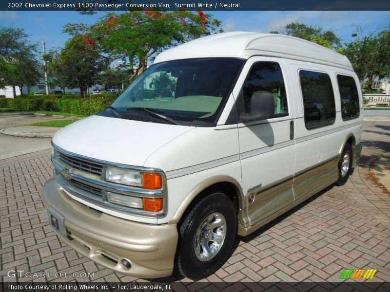 Summit White / Neutral 2002 Chevrolet Express 1500 Passenger Conversion Van