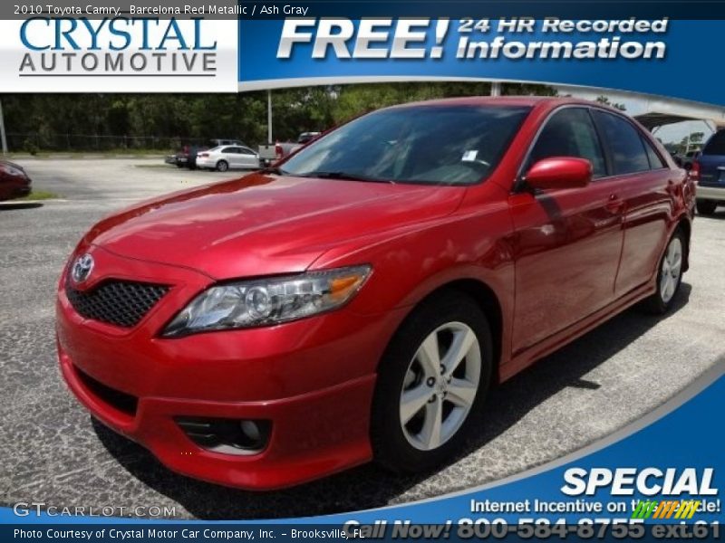 Barcelona Red Metallic / Ash Gray 2010 Toyota Camry