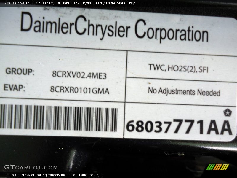Brilliant Black Crystal Pearl / Pastel Slate Gray 2008 Chrysler PT Cruiser LX