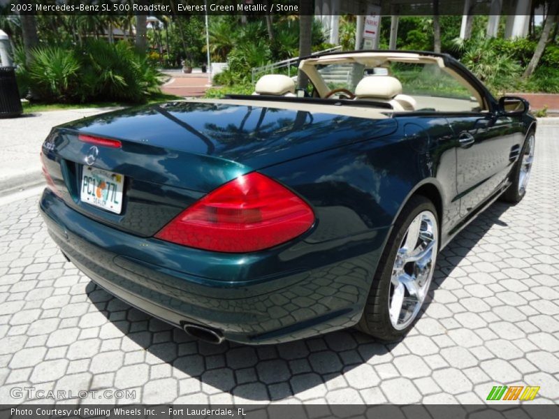 Everest Green Metallic / Stone 2003 Mercedes-Benz SL 500 Roadster