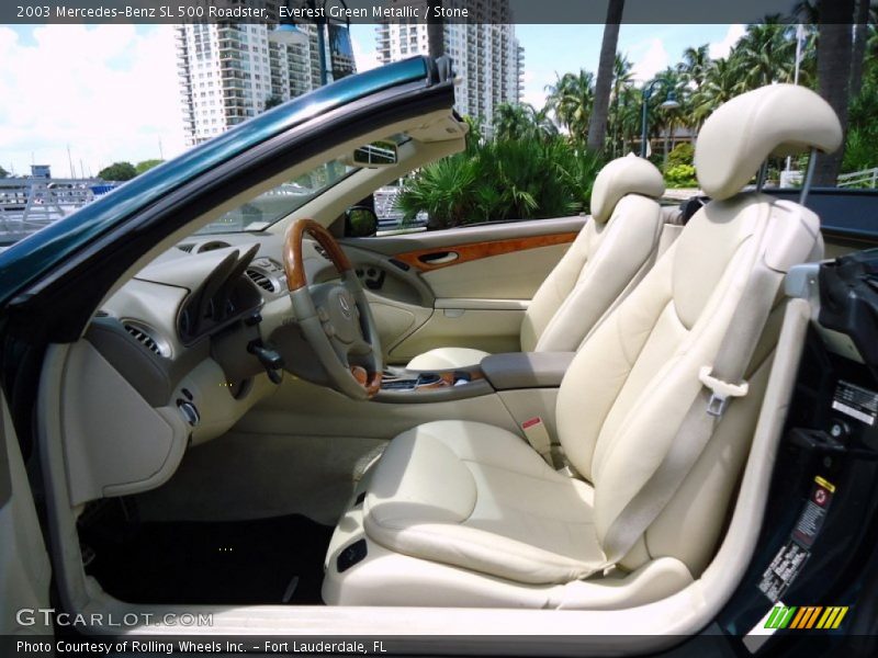 Everest Green Metallic / Stone 2003 Mercedes-Benz SL 500 Roadster
