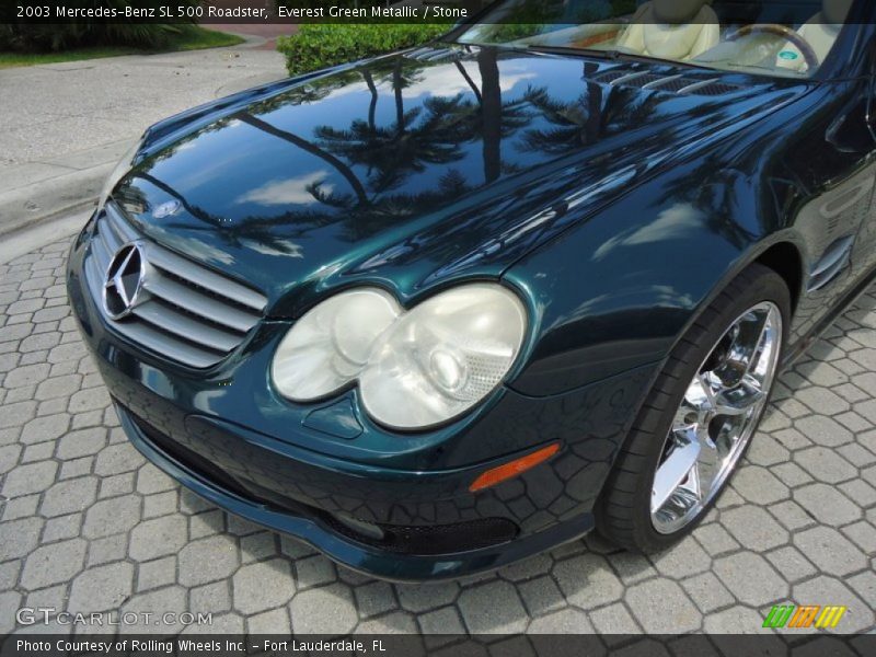 Everest Green Metallic / Stone 2003 Mercedes-Benz SL 500 Roadster