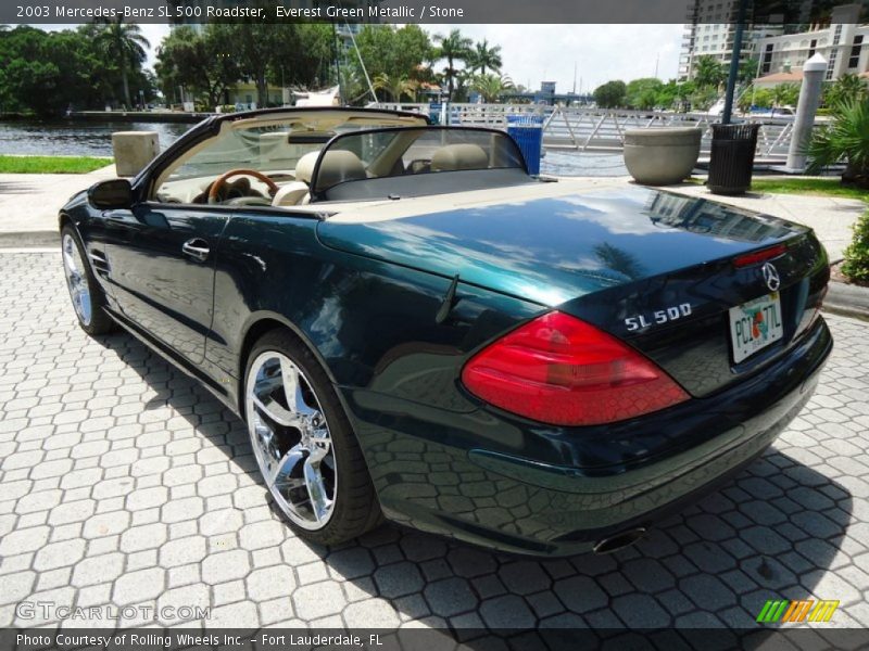 Everest Green Metallic / Stone 2003 Mercedes-Benz SL 500 Roadster