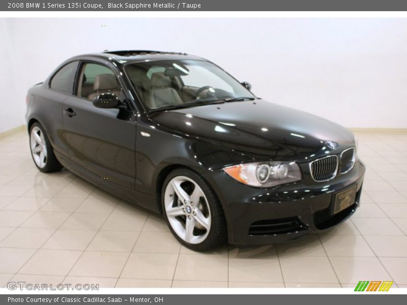 Black Sapphire Metallic / Taupe 2008 BMW 1 Series 135i Coupe