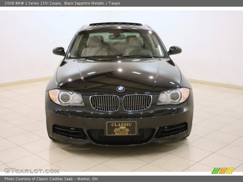 Black Sapphire Metallic / Taupe 2008 BMW 1 Series 135i Coupe