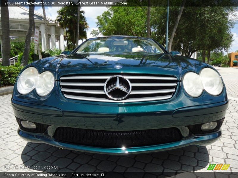 Everest Green Metallic / Stone 2003 Mercedes-Benz SL 500 Roadster