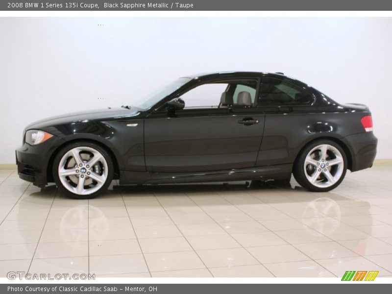 Black Sapphire Metallic / Taupe 2008 BMW 1 Series 135i Coupe