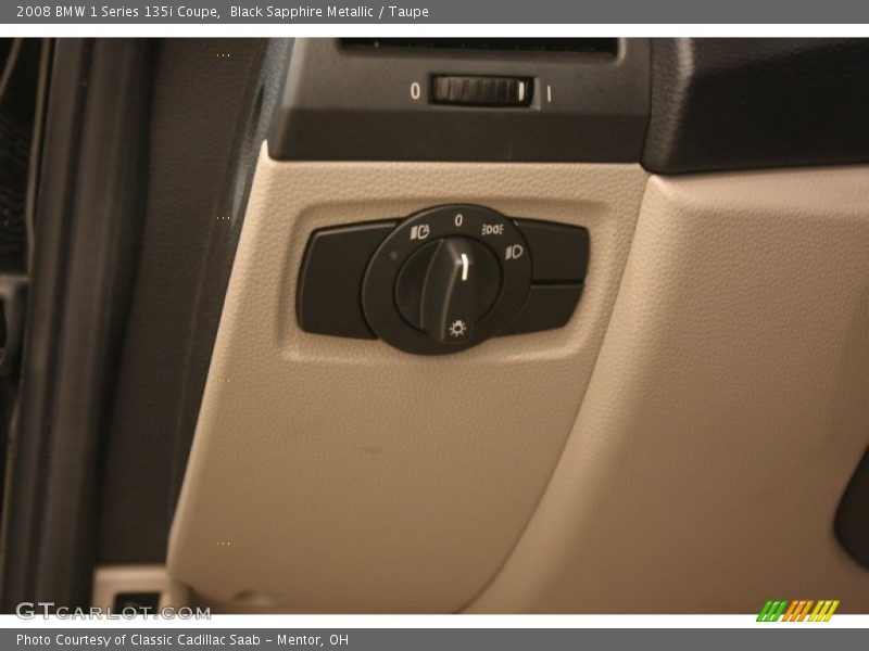 Black Sapphire Metallic / Taupe 2008 BMW 1 Series 135i Coupe
