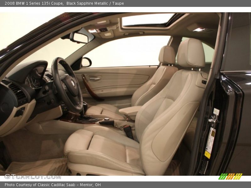 Black Sapphire Metallic / Taupe 2008 BMW 1 Series 135i Coupe