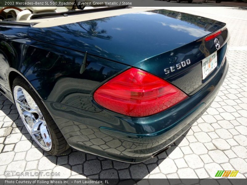 Everest Green Metallic / Stone 2003 Mercedes-Benz SL 500 Roadster