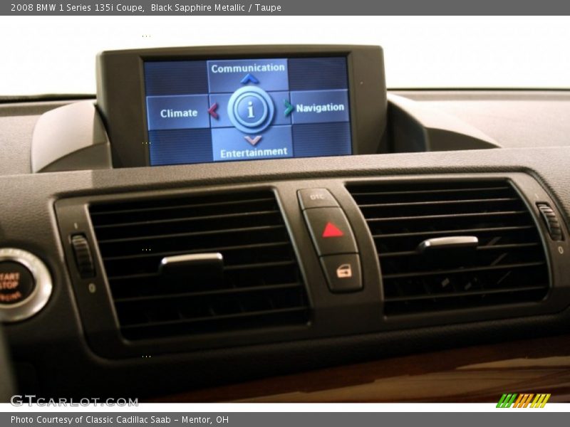 Black Sapphire Metallic / Taupe 2008 BMW 1 Series 135i Coupe