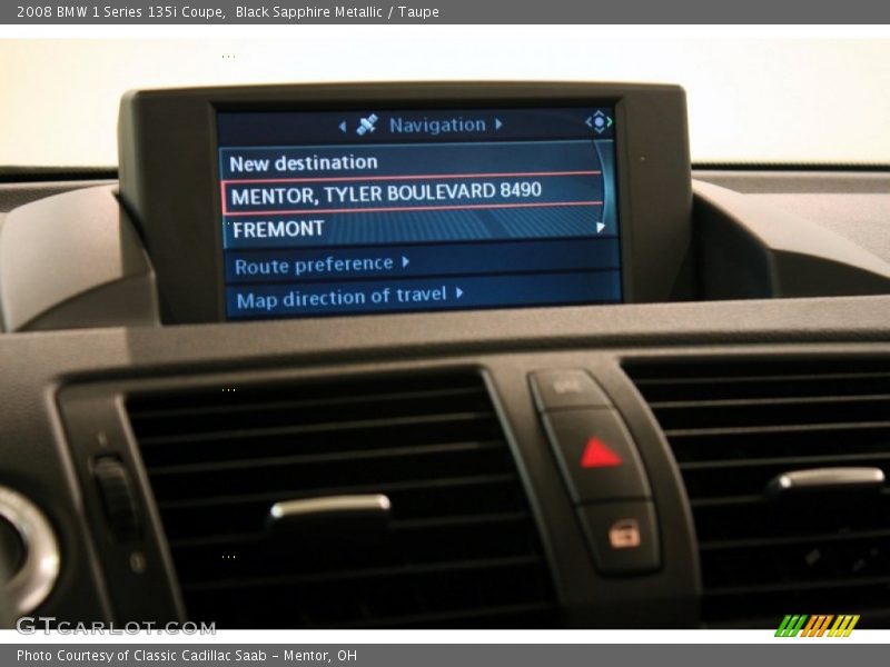 Black Sapphire Metallic / Taupe 2008 BMW 1 Series 135i Coupe