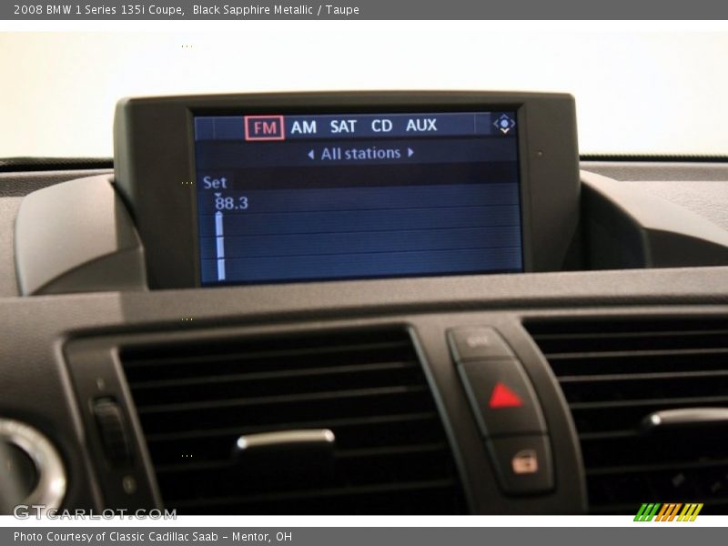 Black Sapphire Metallic / Taupe 2008 BMW 1 Series 135i Coupe