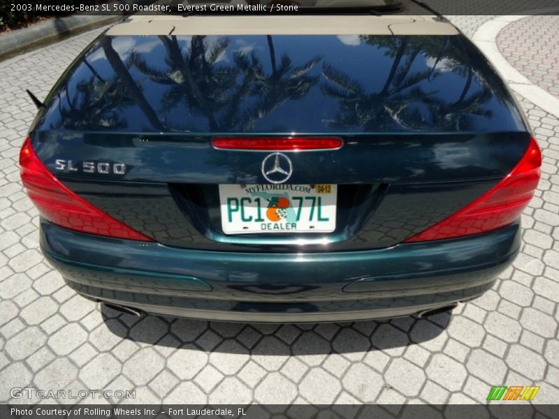 Everest Green Metallic / Stone 2003 Mercedes-Benz SL 500 Roadster