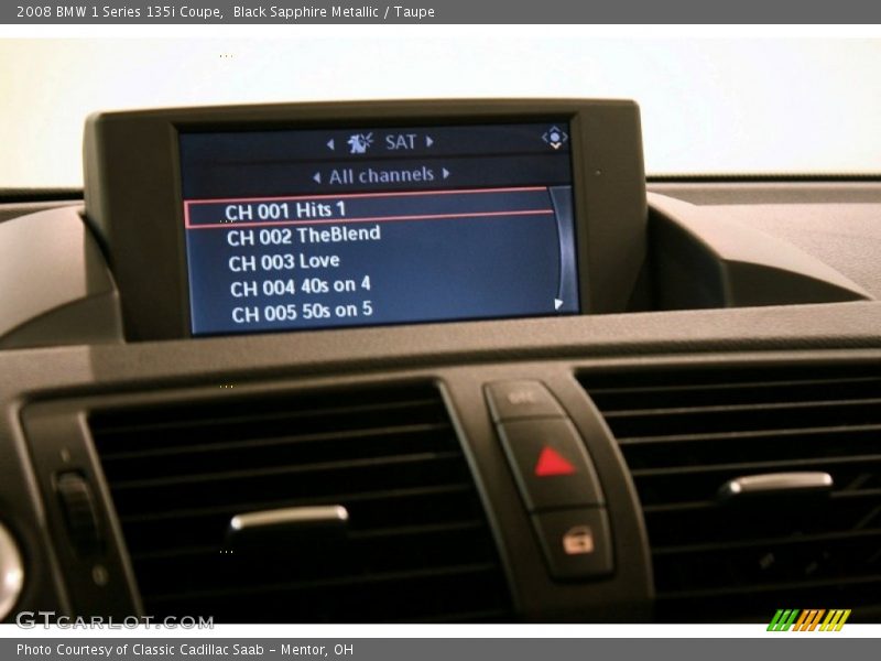 Black Sapphire Metallic / Taupe 2008 BMW 1 Series 135i Coupe