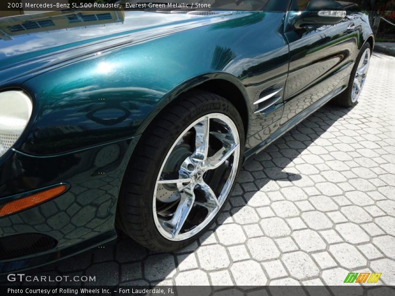 Everest Green Metallic / Stone 2003 Mercedes-Benz SL 500 Roadster