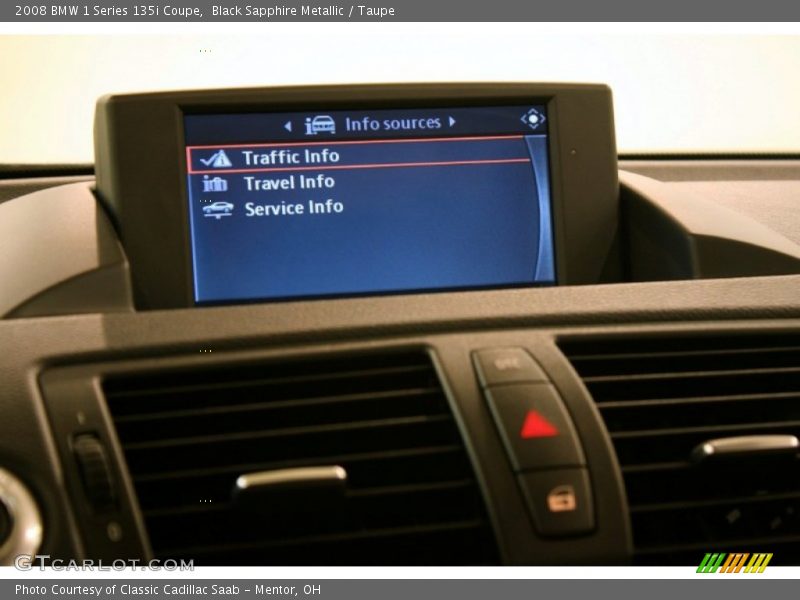 Black Sapphire Metallic / Taupe 2008 BMW 1 Series 135i Coupe