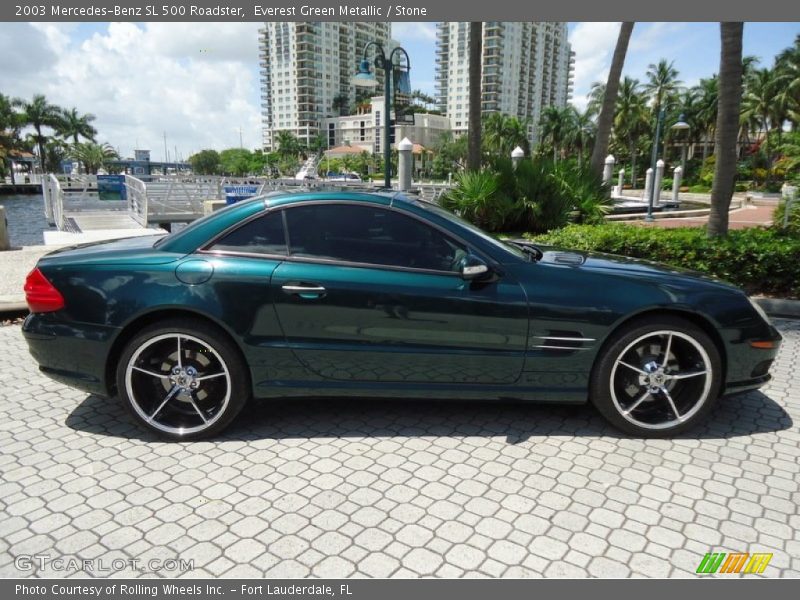 Everest Green Metallic / Stone 2003 Mercedes-Benz SL 500 Roadster